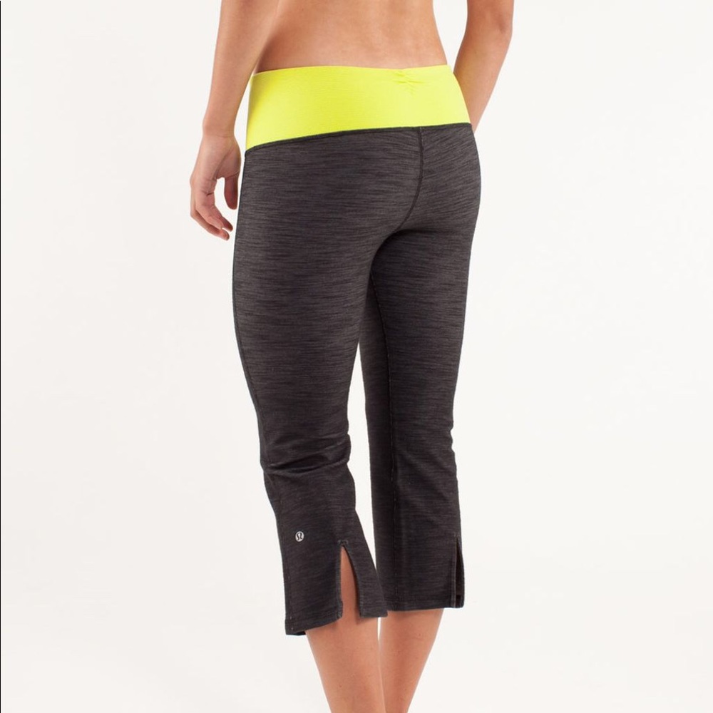 Lululemon Gather & Crow Crop Neon Band Leggings